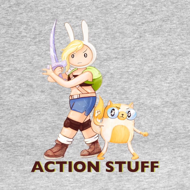 Action Stuff!! Fionna and Cake / Adventure Time fan art by art official sweetener